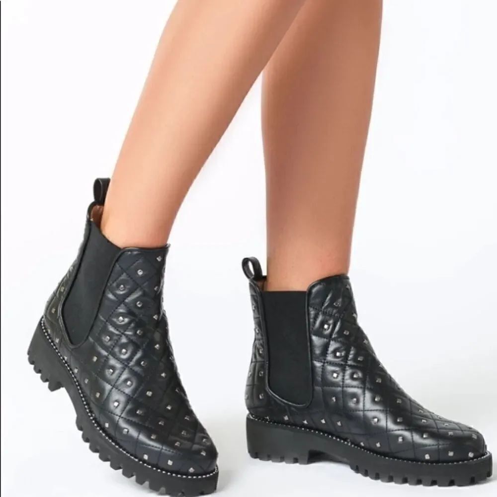 New Gia-Stud-Quilted Chelsea Boot 